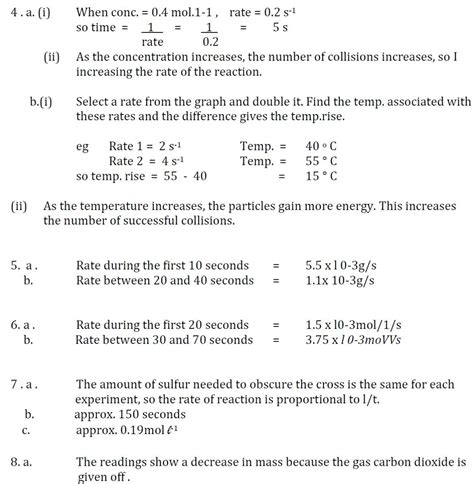 Separate <b>answer</b> sheets allow these resources to be used by teachers or by students during self-assessment of progress. . Chemsheets rates of reaction answers